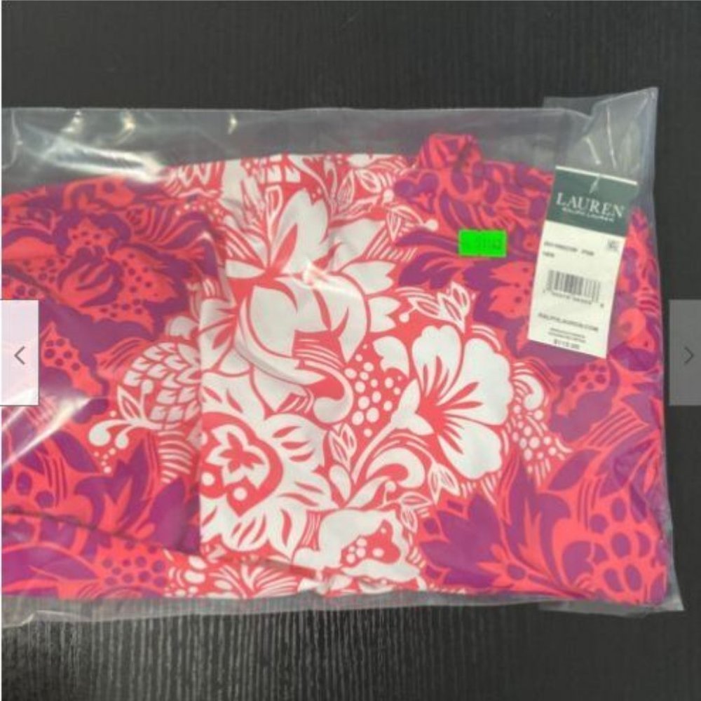 Lauren Ralph Lauren Women's 20140023W Pink Underwire Tankini Top Size 16W - Picture 4 of 4